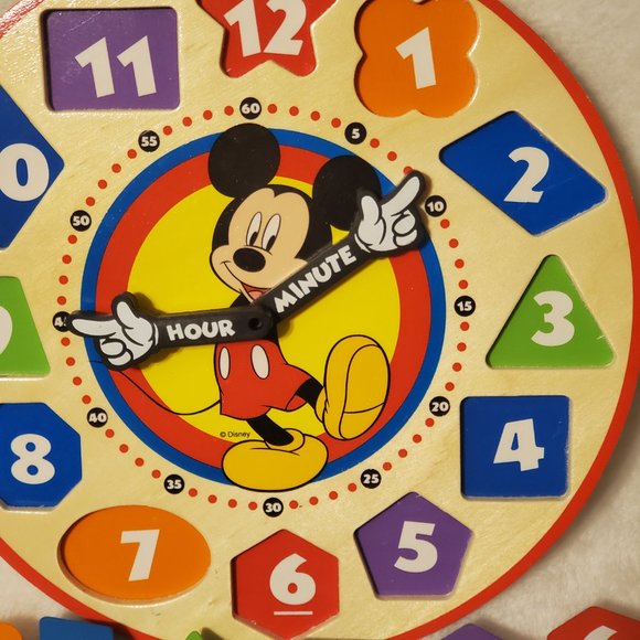 Melissa & Doug Disney Mickey Mouse Wooden Shape Sorting Clock - Picture 2 of 6